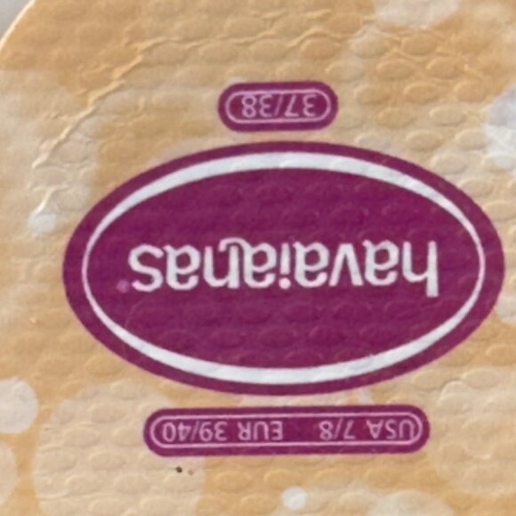 HAVAIANAS Women's Flip Flops Angel Wing Design Beige Multi-Color SizeUS 8/L - Picture 7 of 9